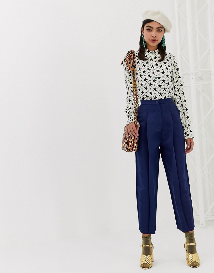Sister Jane tailored trousers in luxe satin