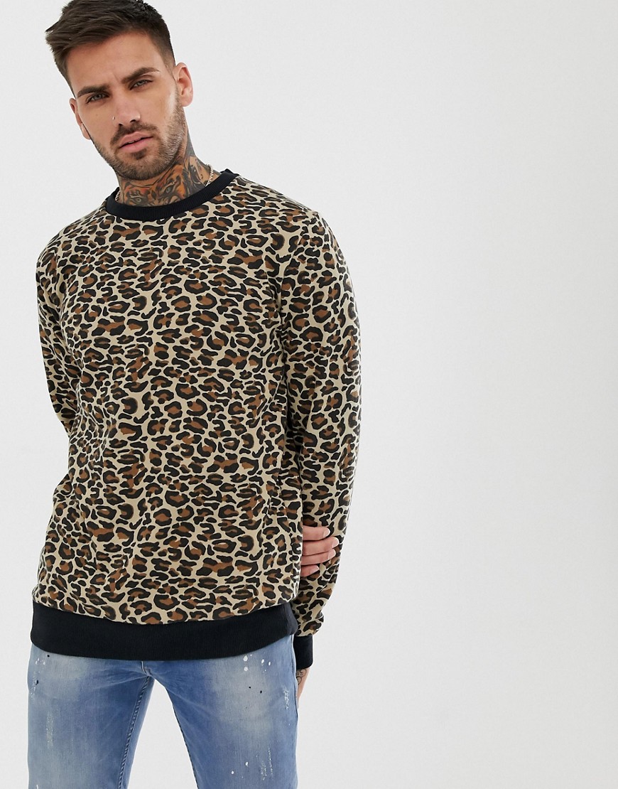 Pull&Bear jumper in leopard print