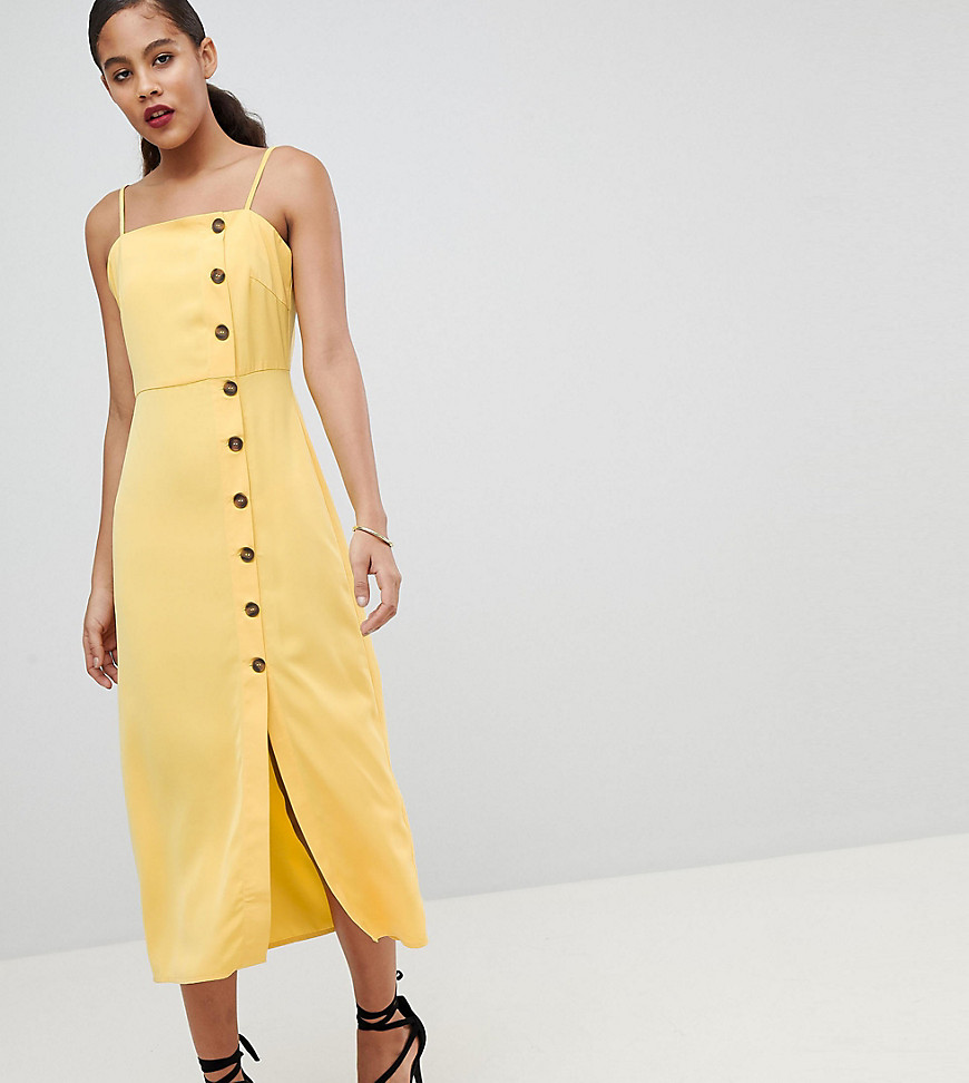 Fashion Union Tall Cami Sun Dress With Button Front