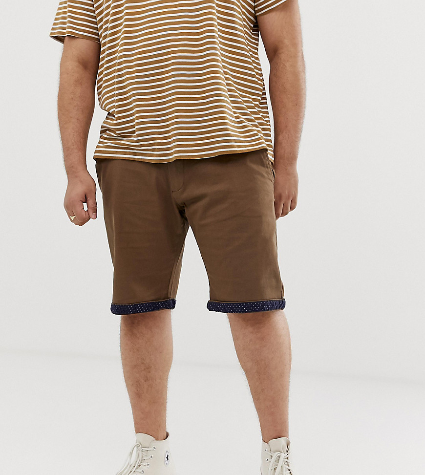 Duke King Size chino short in tan with stretch