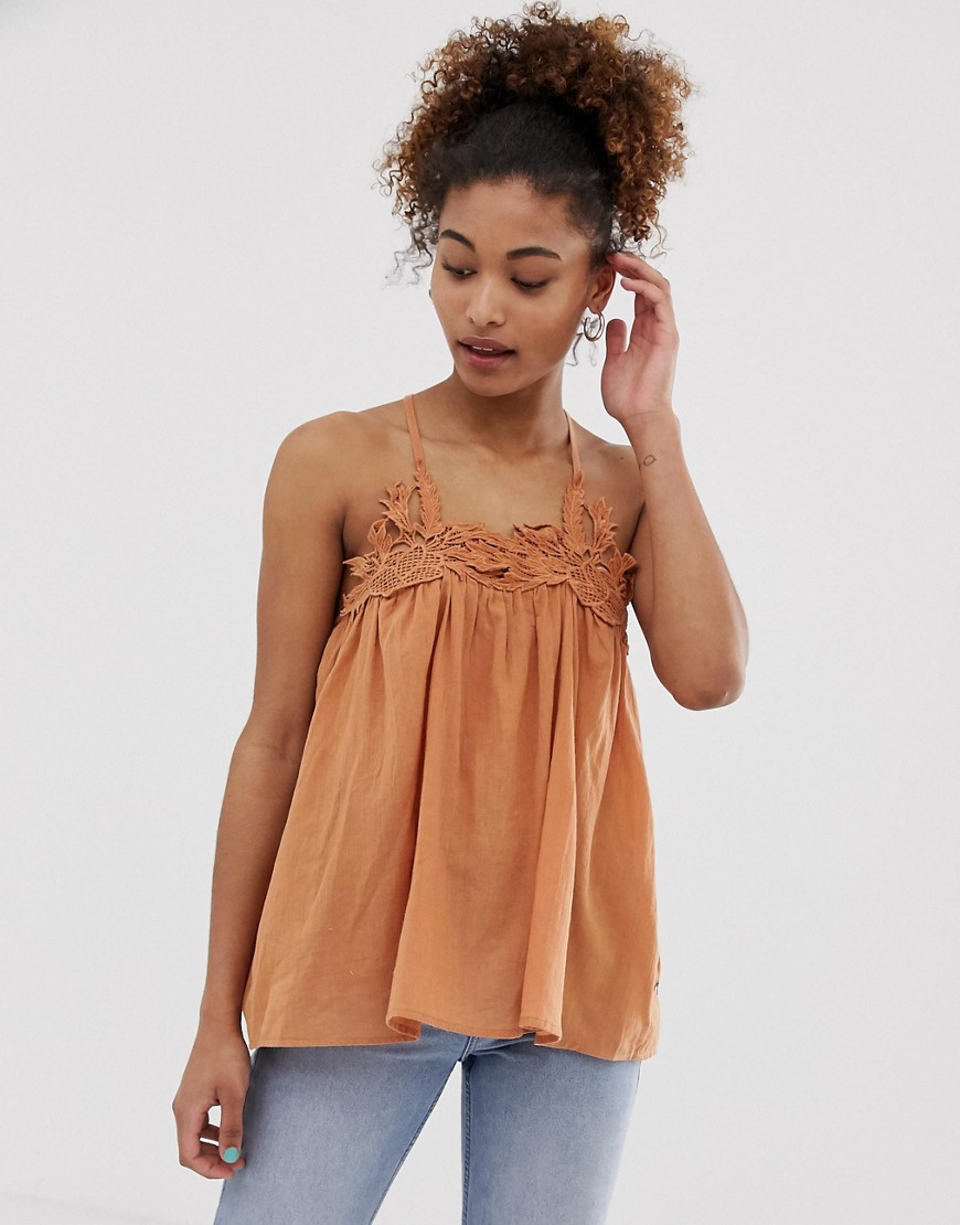 Pepe Jeans Pia cami with floral crochet lace trim