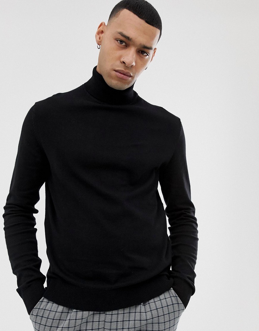 Pier One jumper with roll neck in black