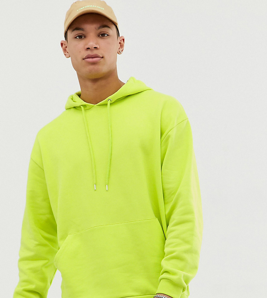 ASOS DESIGN Tall oversized hoodie in acid lime