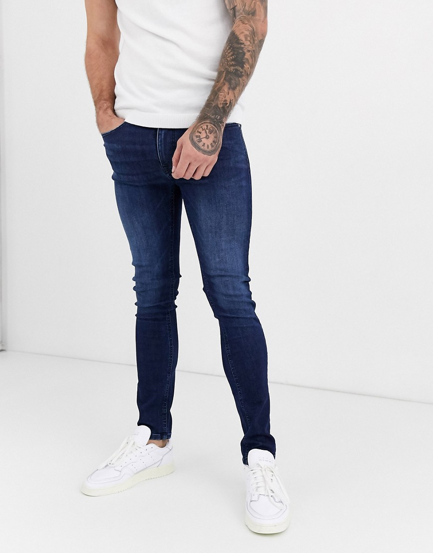 Burton Menswear super skinny jeans in dark blue