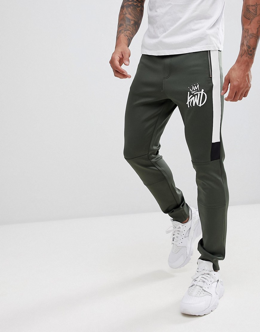 Kings Will Dream Mert Joggers In Khaki With Contrast Panels - Green