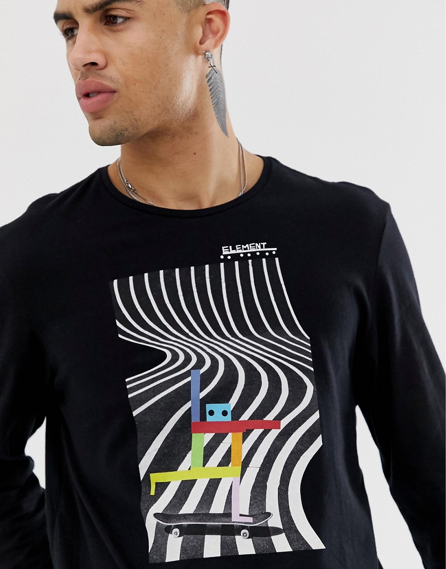 Element long sleeve t-shirt with printed graphic in black