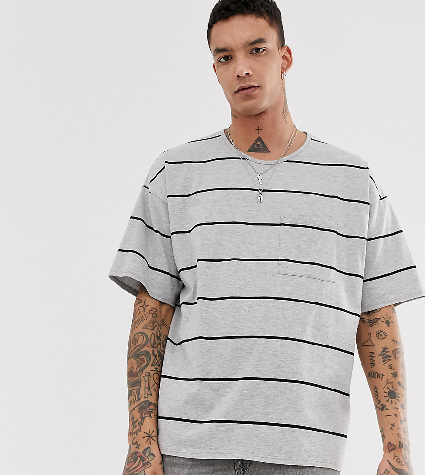 Heart & Dagger oversized striped grey t-shirt