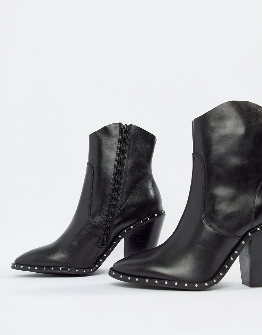 Bronx heeled leather western boots