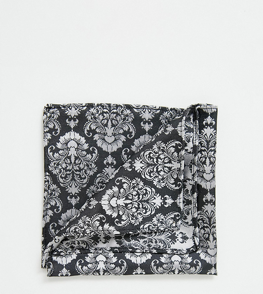 Heart & Dagger knitted jacquard pocket square in grey