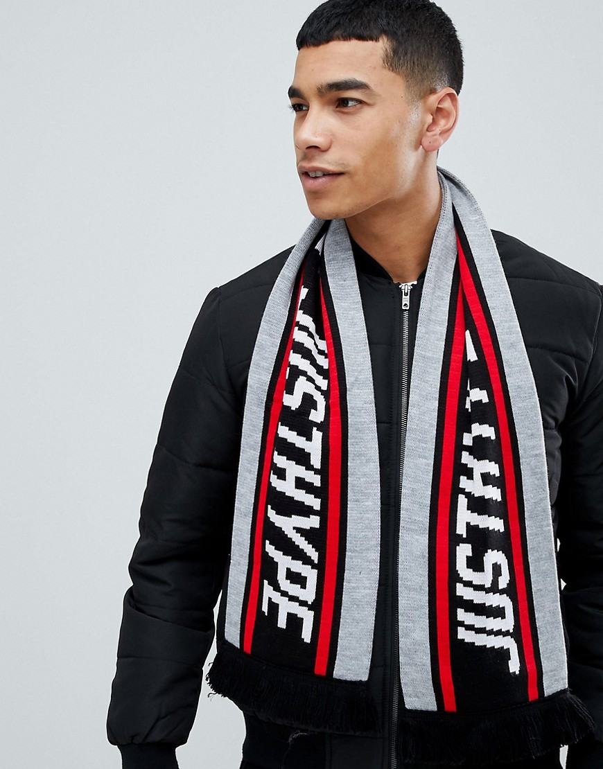 Hype scarf with logo In grey