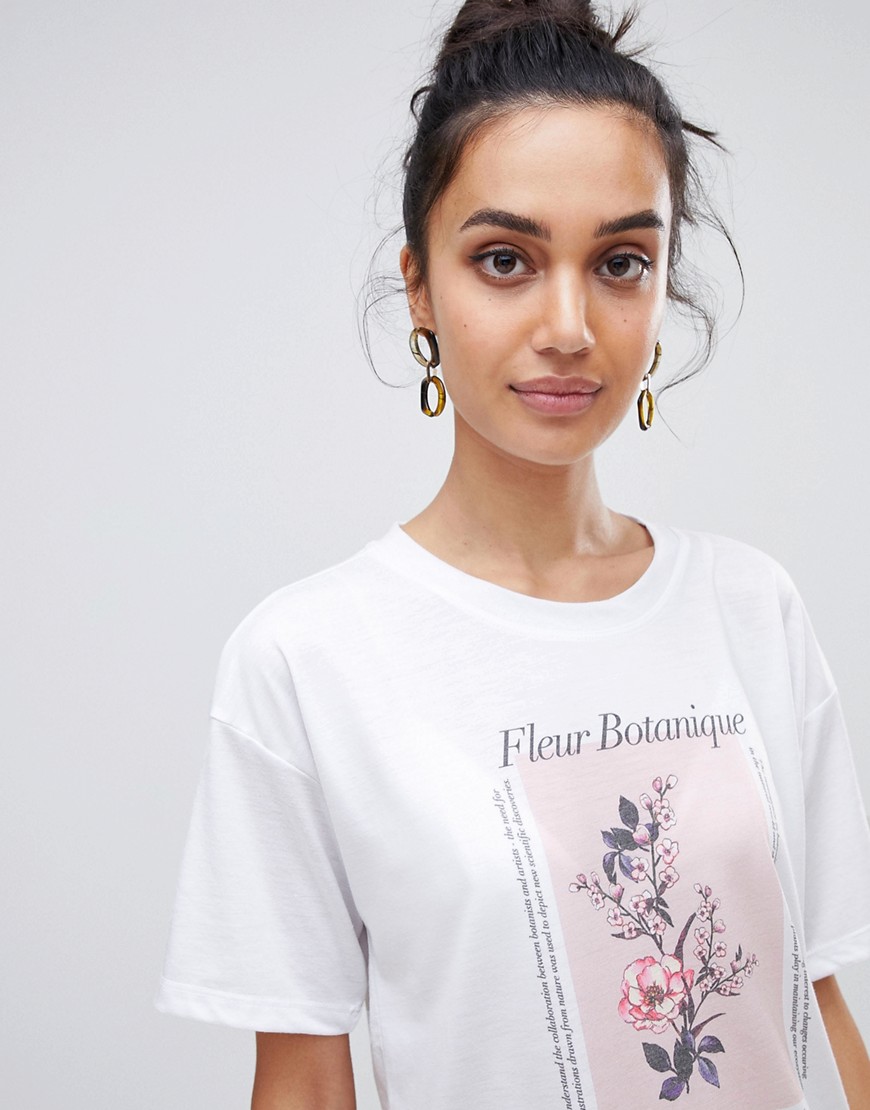Neon Rose relaxed t-shirt with botanical flower print