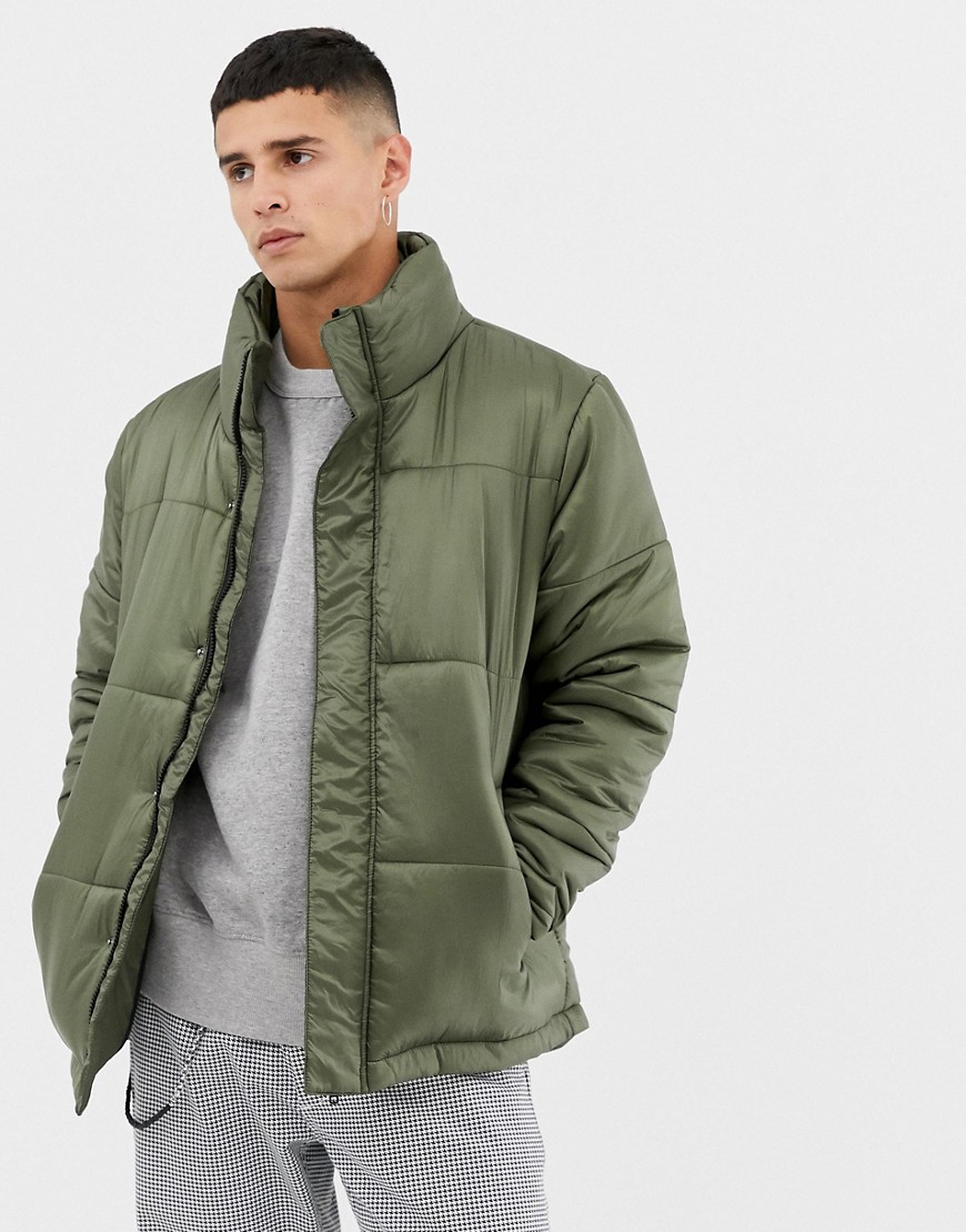 Another Influence Funnel Neck Quilted Jacket