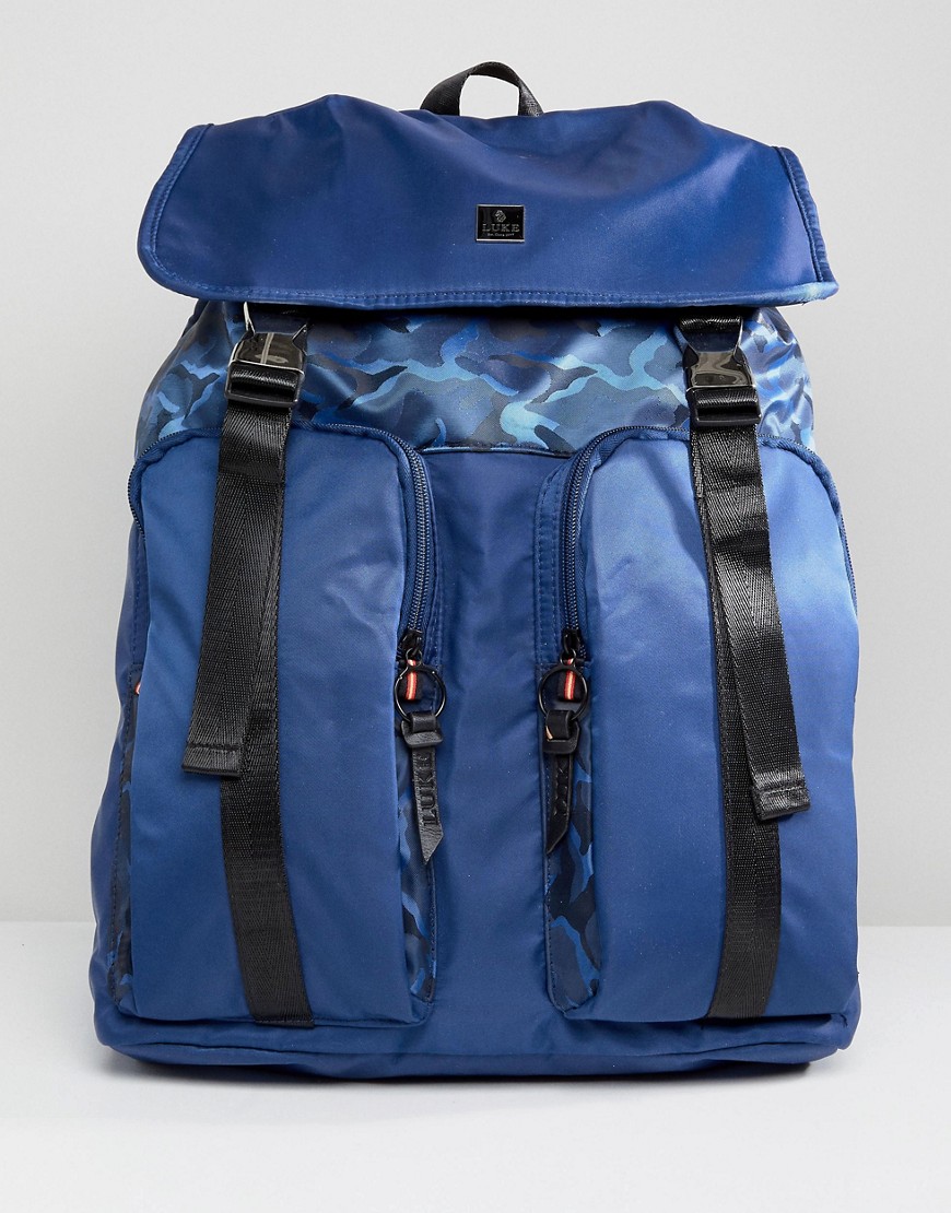 Luke Sport Keegan Double Pocket Backpack In Navy - Navy