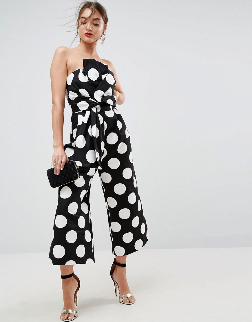 ASOS Jumpsuit in Structured Fabric in Spot Print - Spot