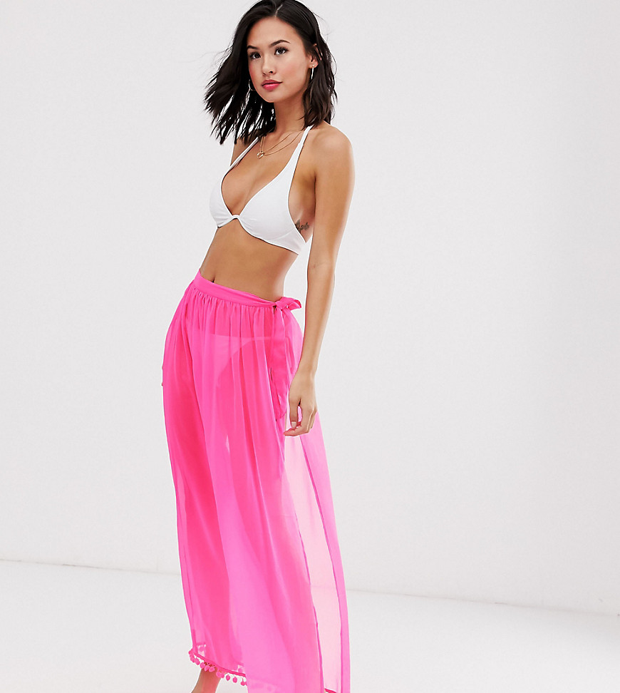 Brave Soul neon pink beach skirt