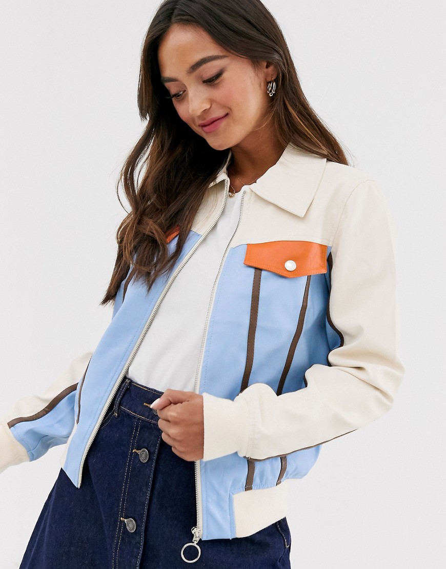 Glamorous trucker jacket with contrast panels