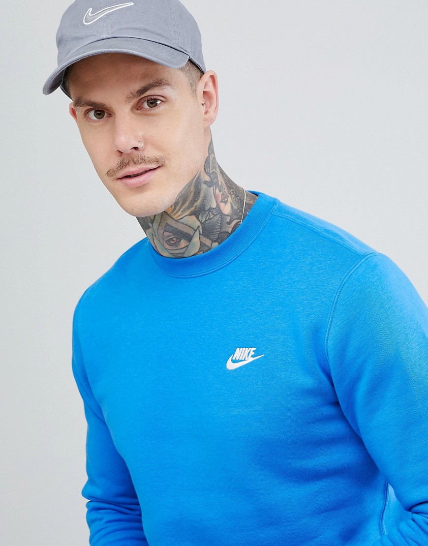 Nike Club Swoosh Sweatshirt In Blue 804340-403