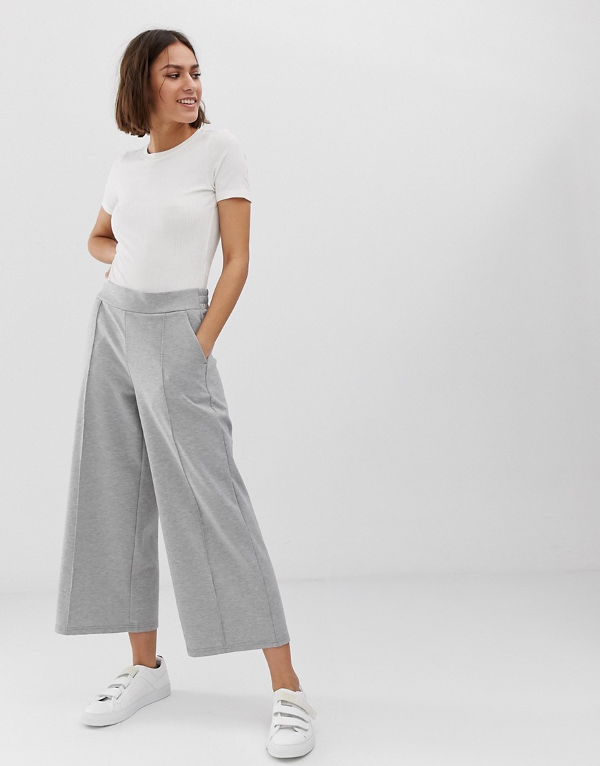 Ichi Cropped Wide Leg Trousers