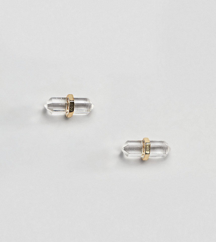 Shashi Sterling Silver 18k Gold Plated Celeste Crystal Stud Earrings - Gold