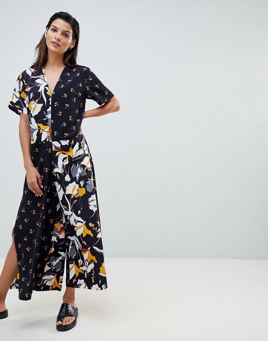 French Connection Oversized Jumpsuit in Aventine Print Block