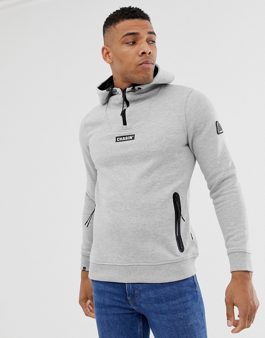 Chasin' Clark hoodie with toggles in light grey