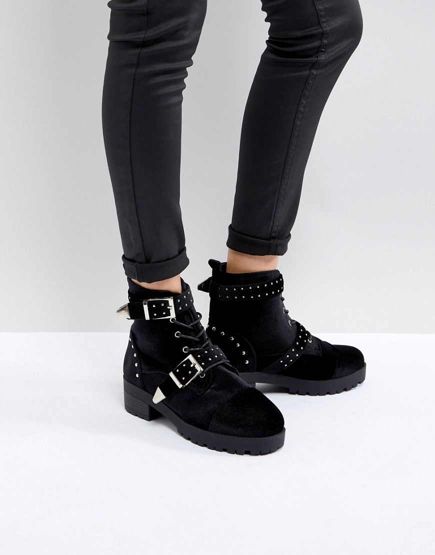 Truffle Collection Studded Strap Hiker Boot