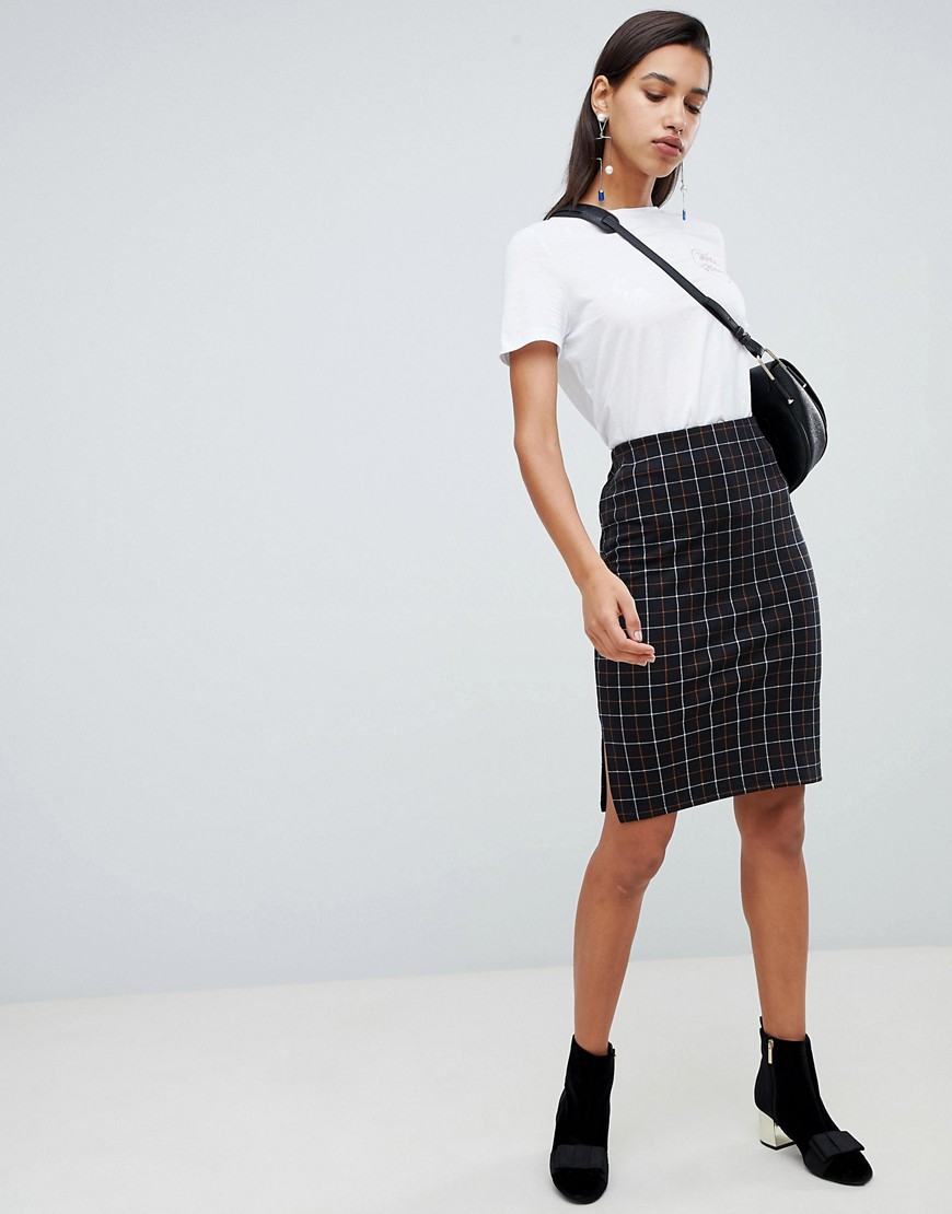 Vero Moda Check Midi Skirt - Multi