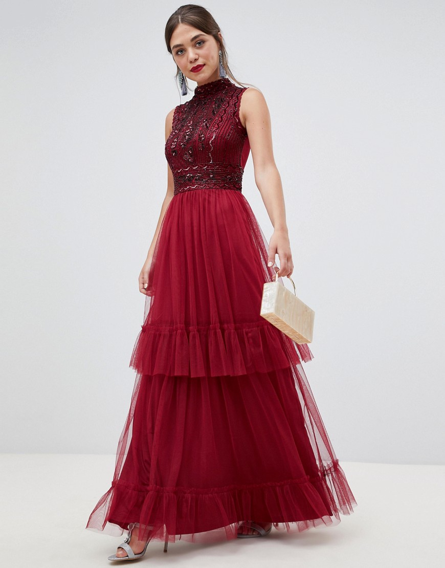 Frock & Frill high neck maxi dress with embellished detail
