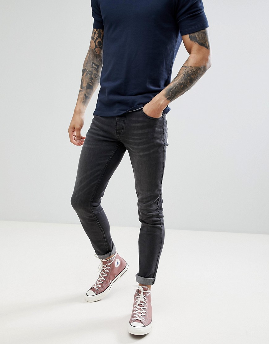 Saints Row Slim Fit Jeans in Washed Black