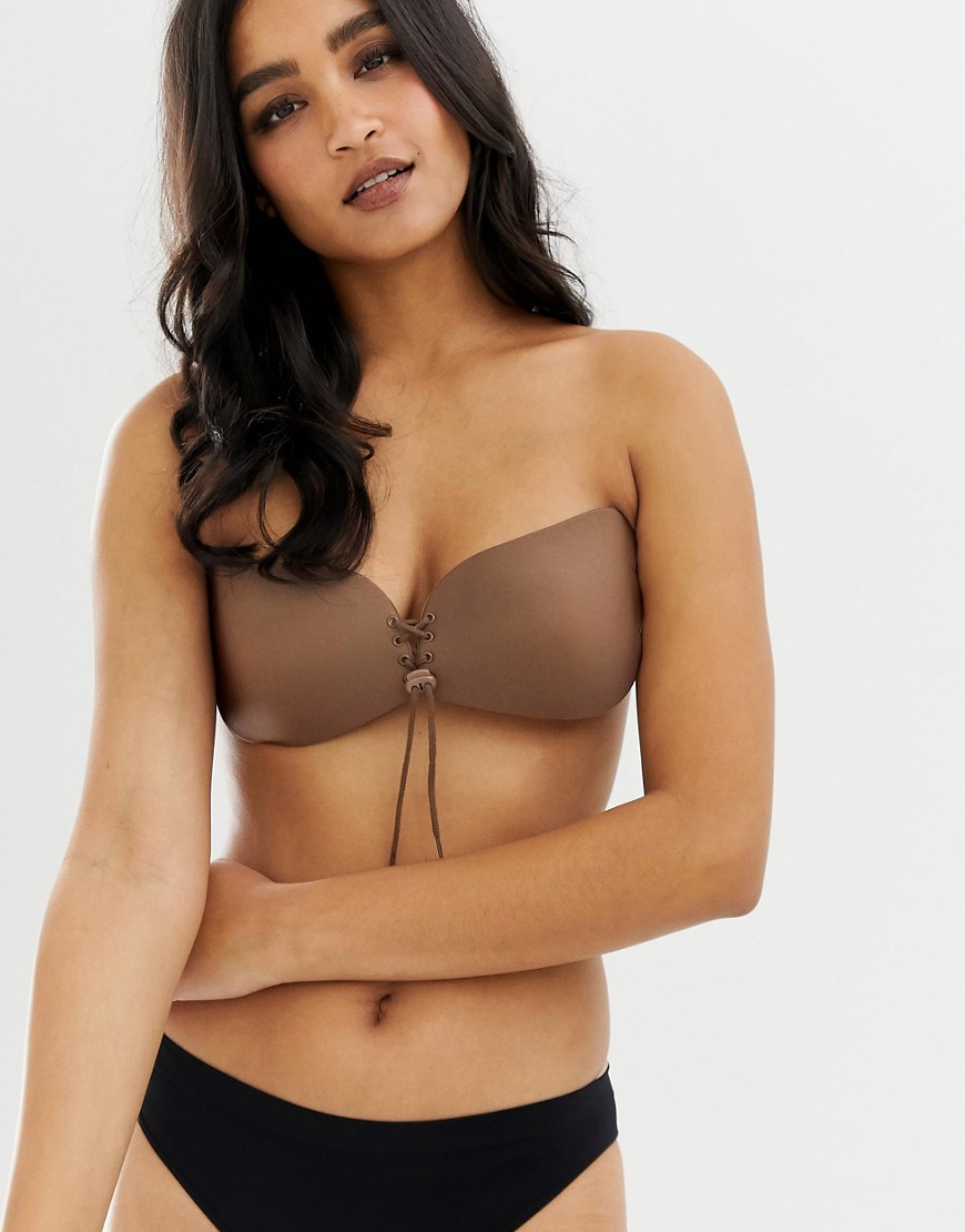 ASOS DESIGN lace up cleavage boost backless stick on bra