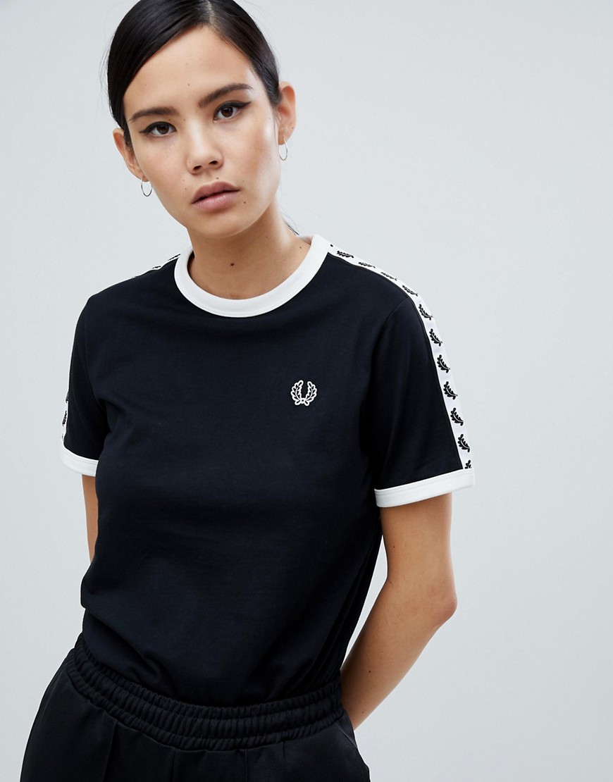 Fred Perry Ringer T-shirt With Taping - Black