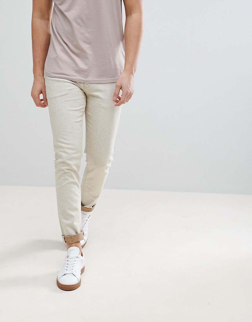 ASOS Skinny Jeans In Ecru With Nep