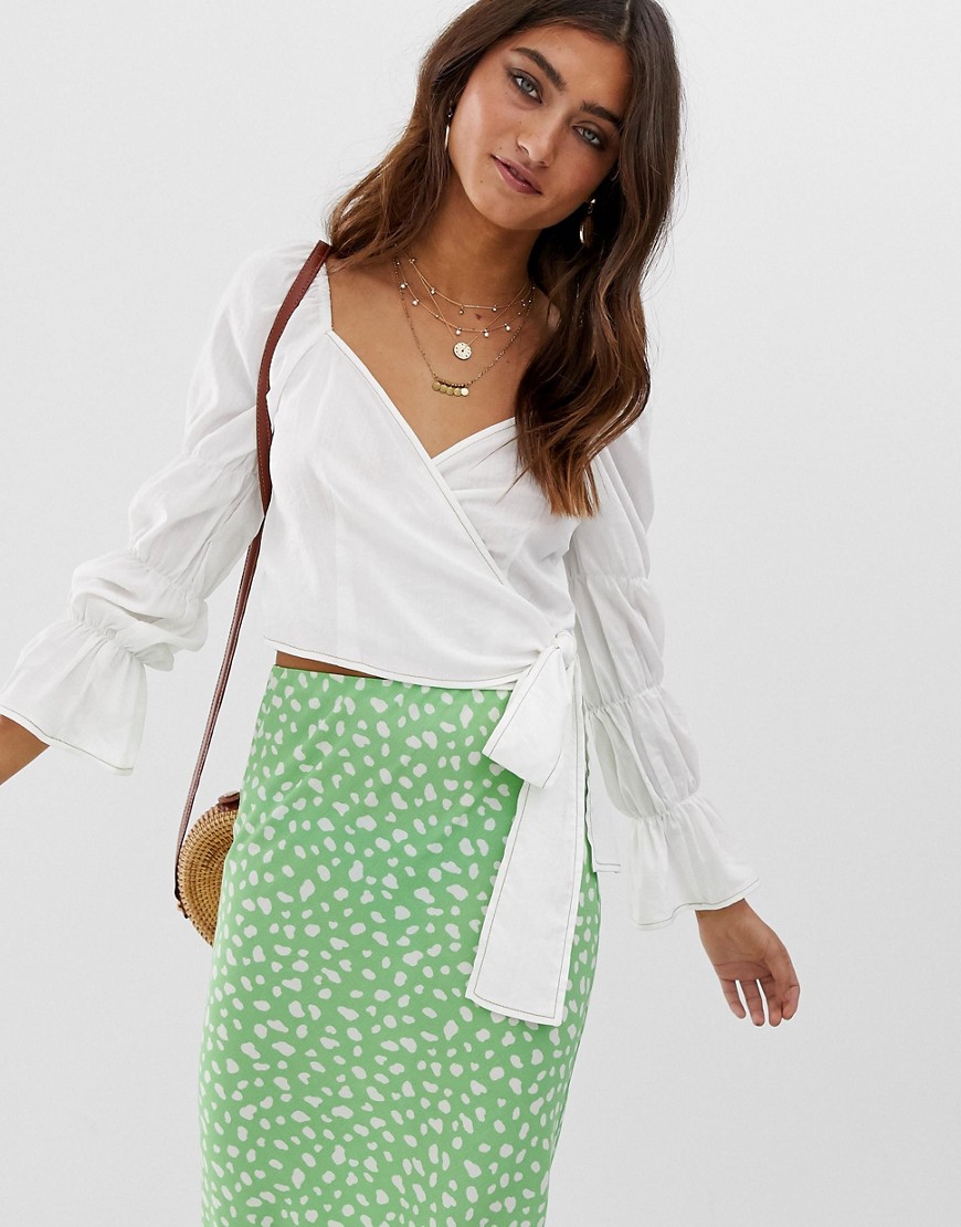 Moon River back tie tiered sleeve top