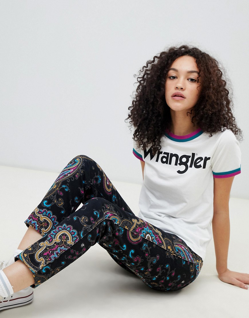 Wrangler ringer logo t shirt