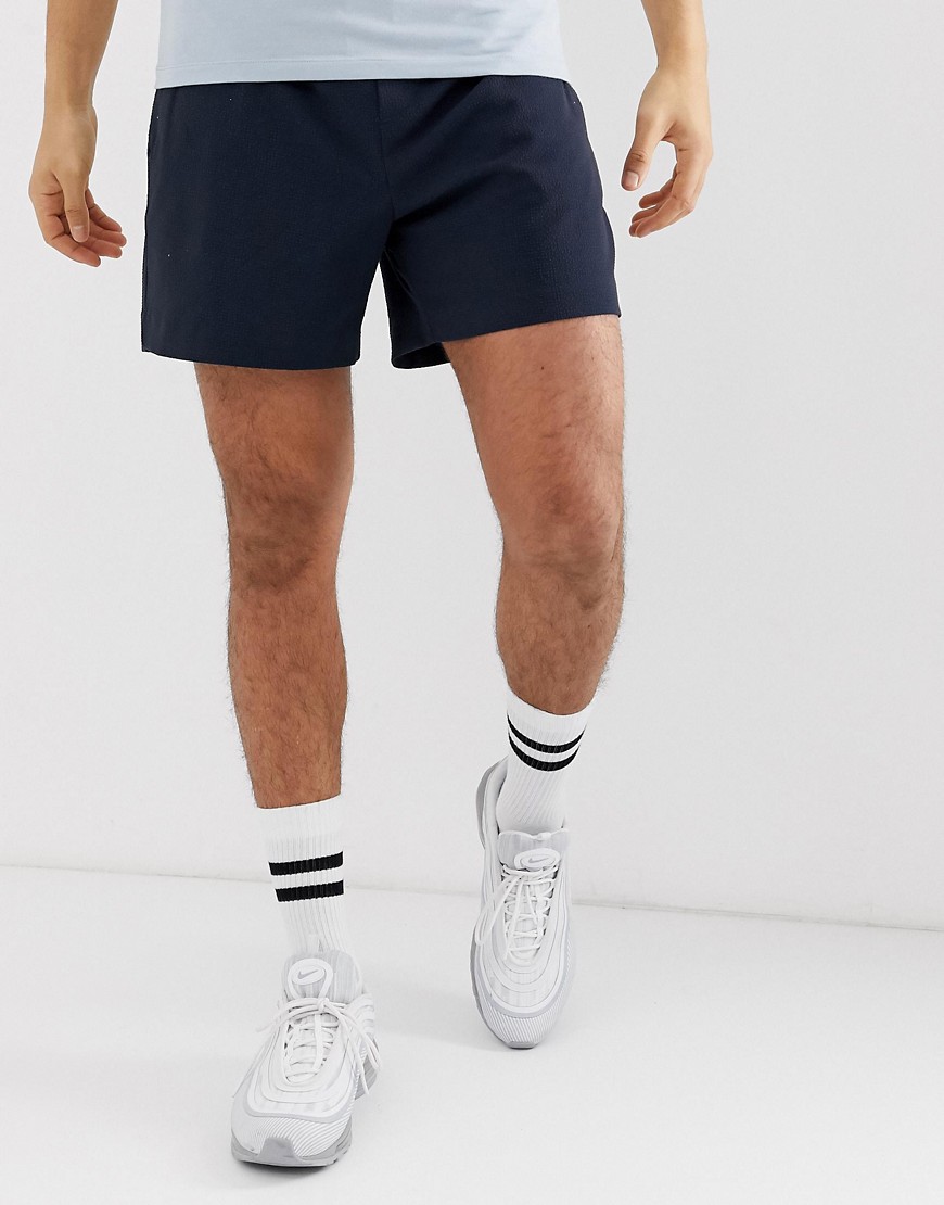 New Look seersucker shorts in navy