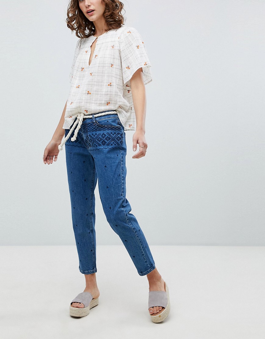 Vanessa Bruno Embroidered Cropped Jeans