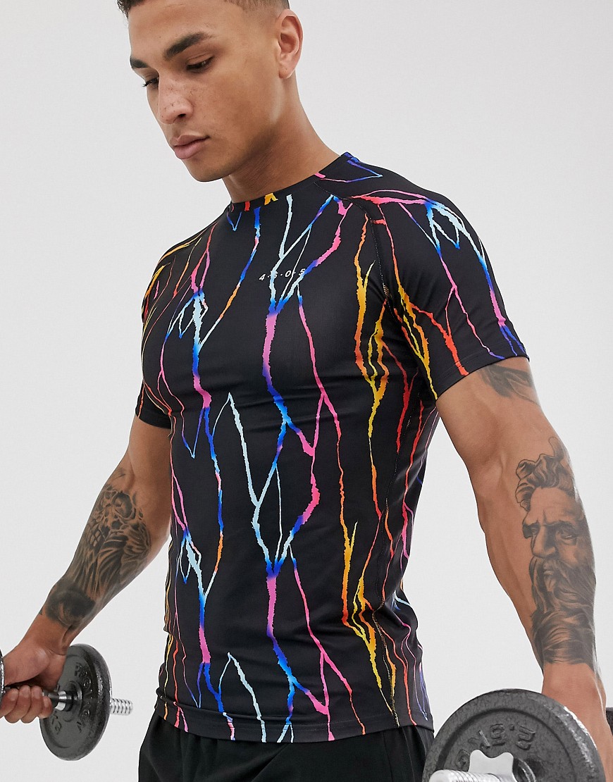 ASOS 4505 muscle training t-shirt with all over print