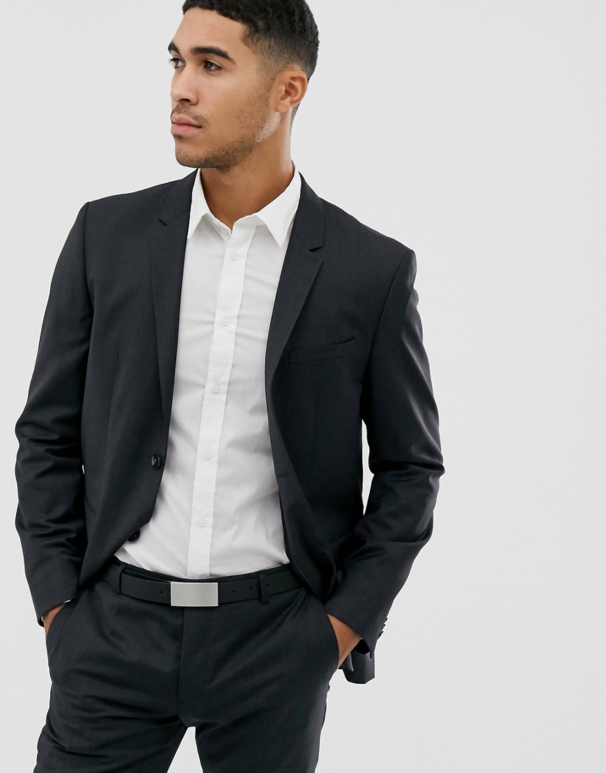 Calvin Klein textured slim fit suit jacket
