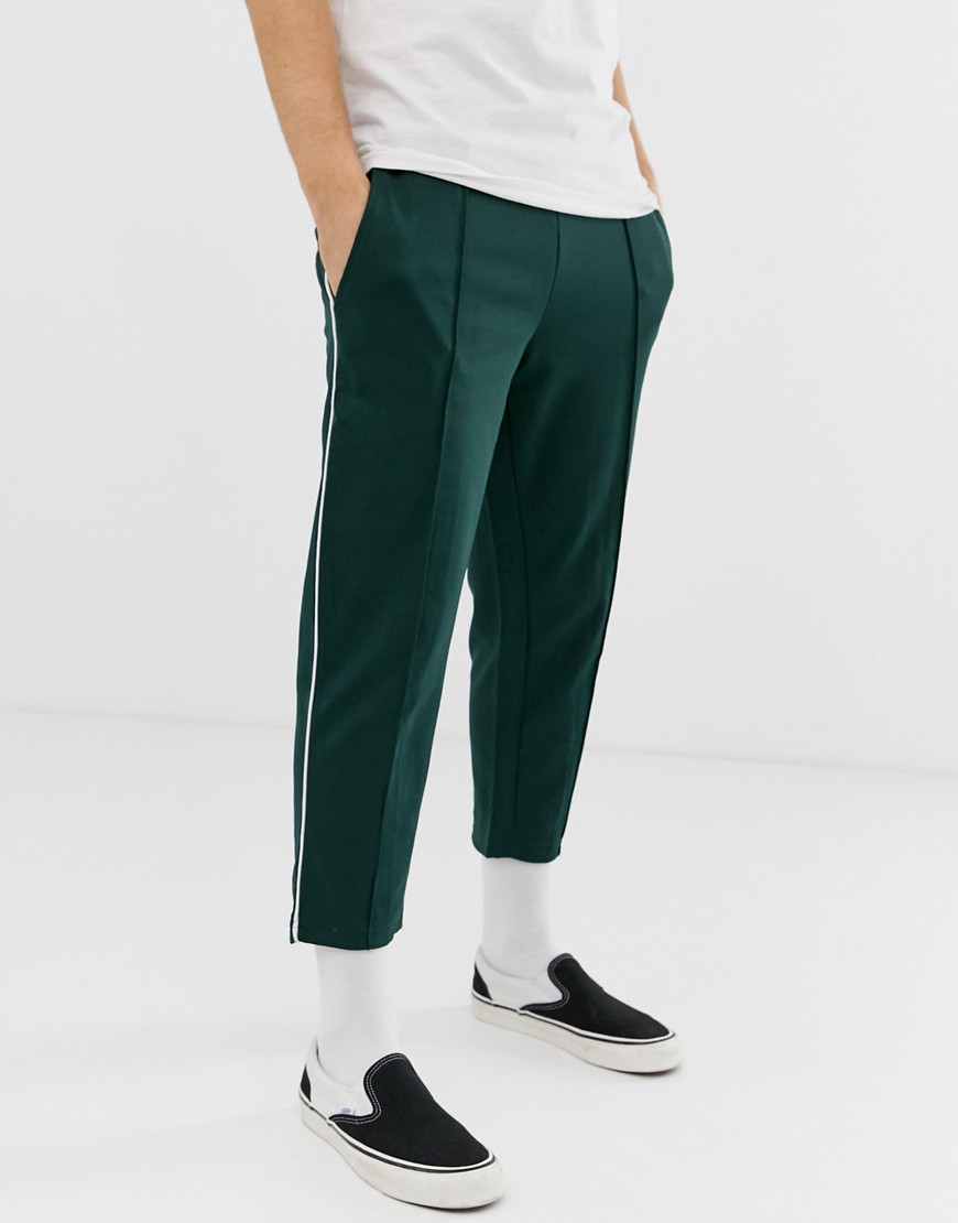 Only & Sons tapered cropped side stripe track pant