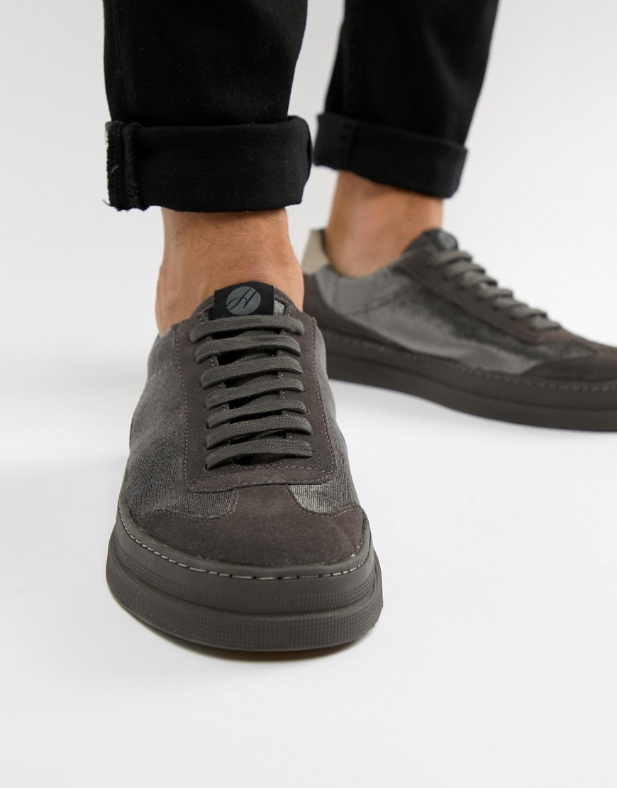 H By Hudson Bateley trainers in grey velvet