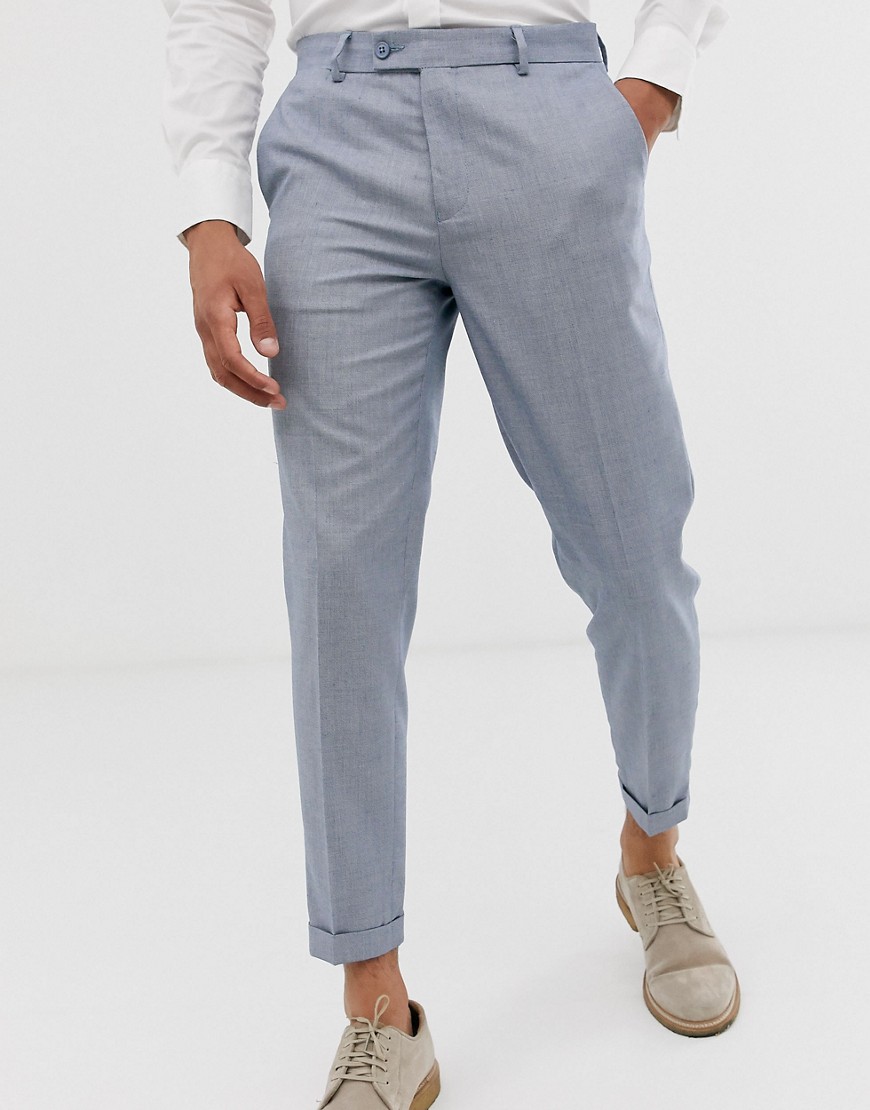 Burton Menswear tapered smart trousers in blue