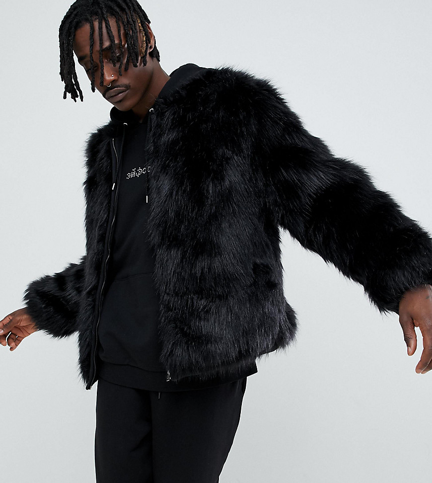The New County bomber jacket in faux fur - Black