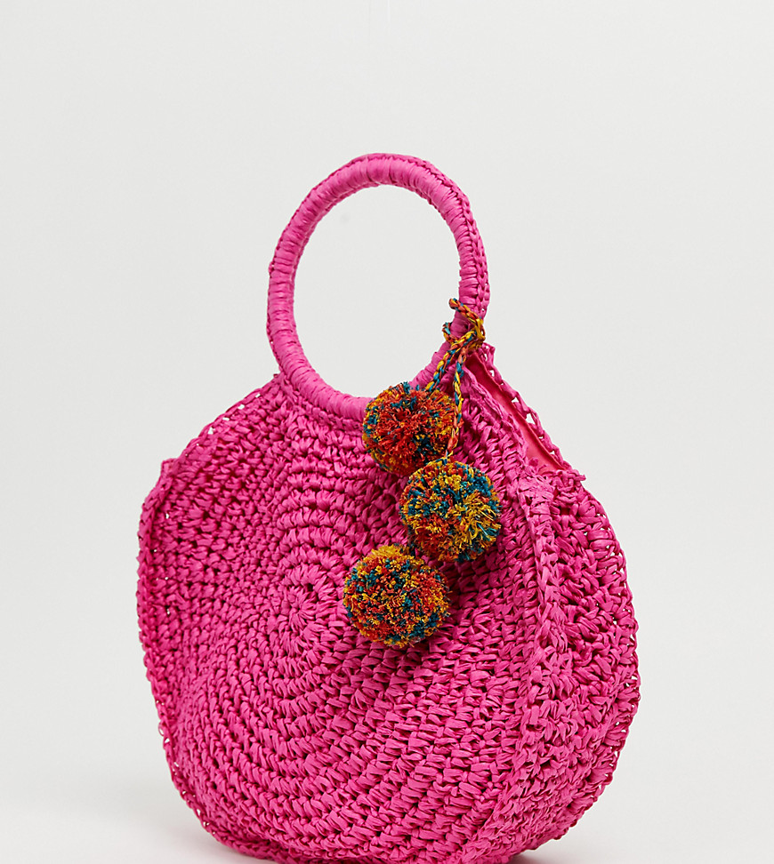 ALDO Yireng bright pink circle tote bag with tassel detail