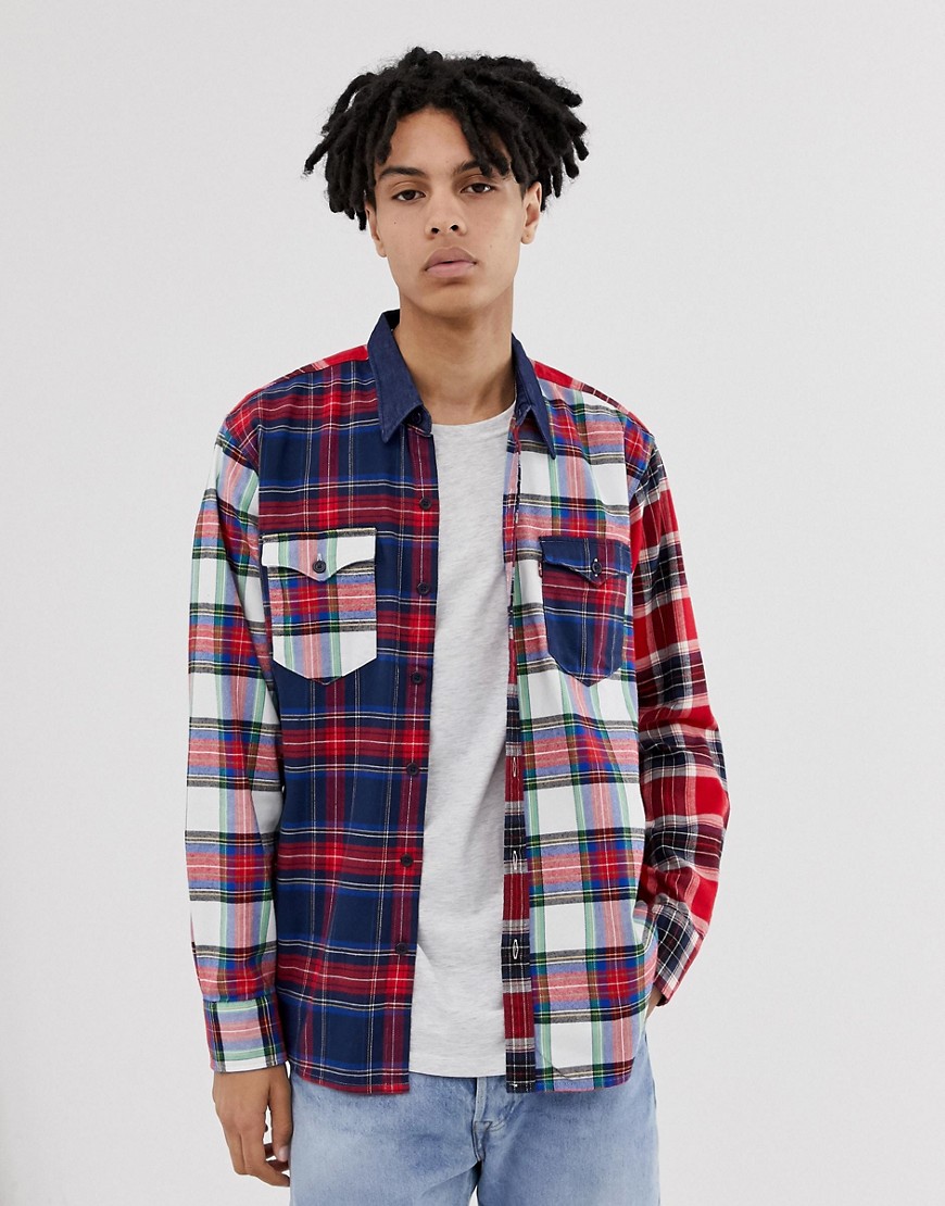 Levi's Modern Barstow contrast check western shirt in red