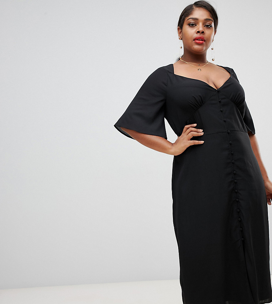Fashion Union plus maxi dress with flutter sleeves