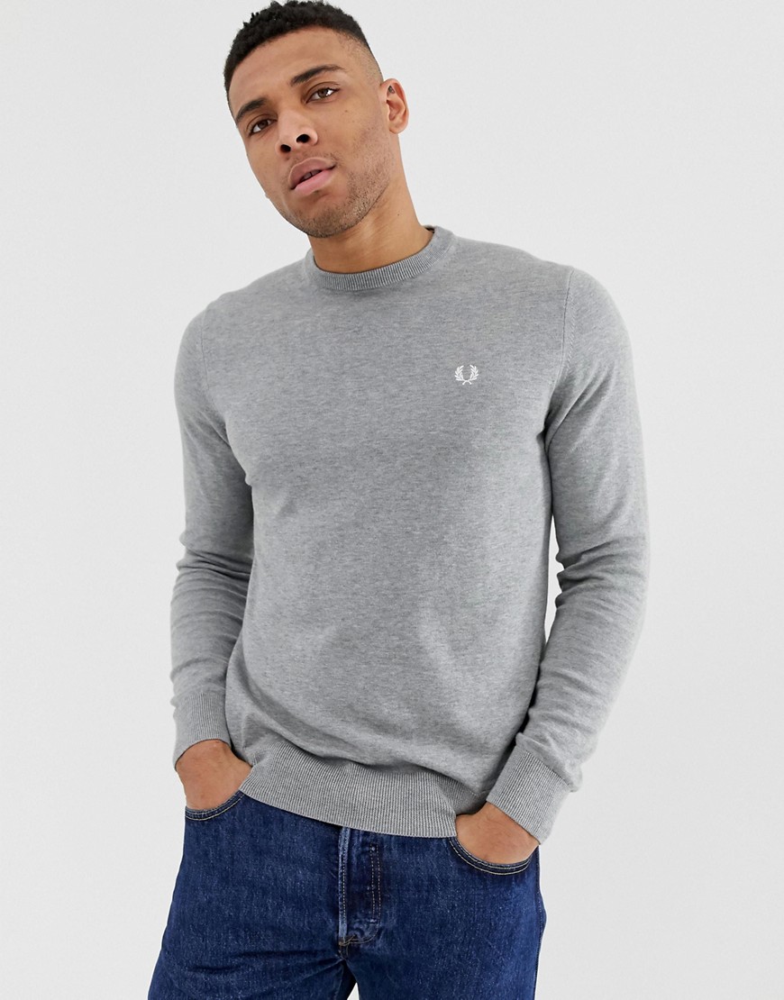 Fred Perry crew neck jumper in grey