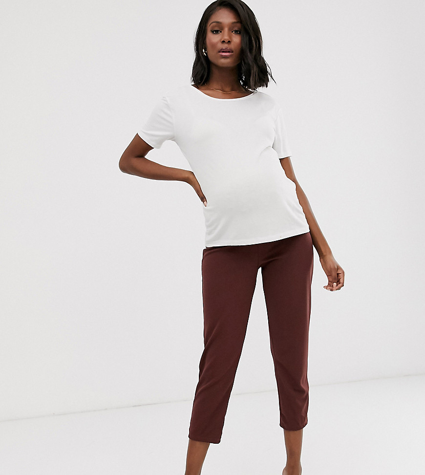 ASOS DESIGN Maternity under the bump pull on tapered trousers in jersey crepe