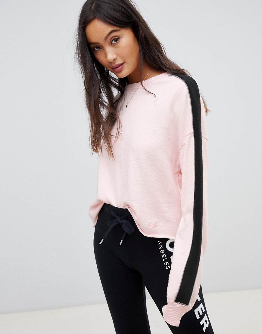 Hollister crew neck sweatshirt with arm taping