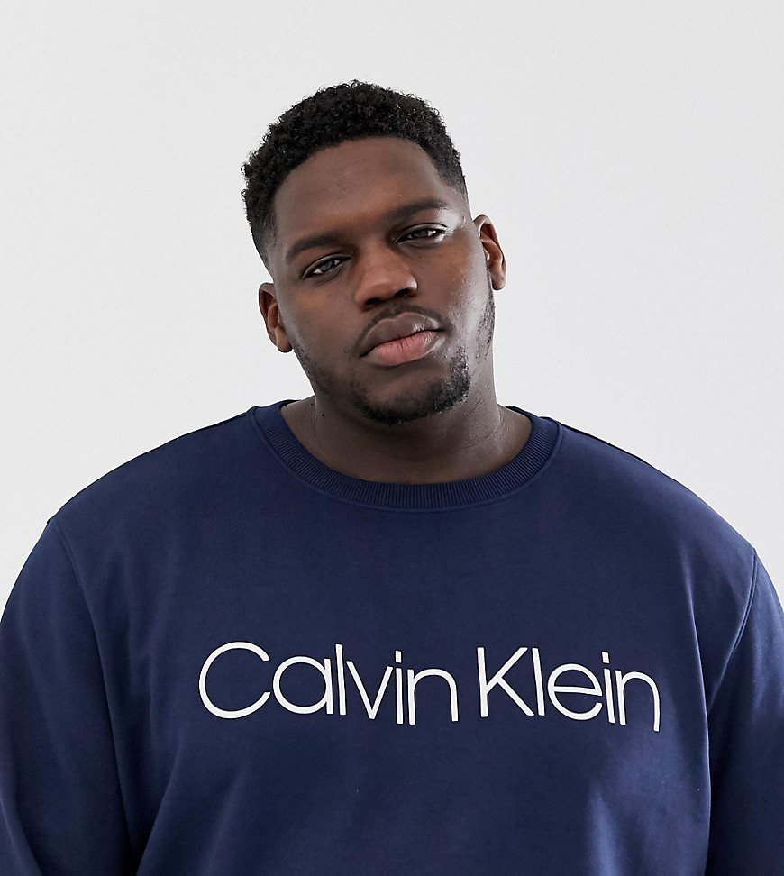 Calvin Klein large logo sweatshirt in navy