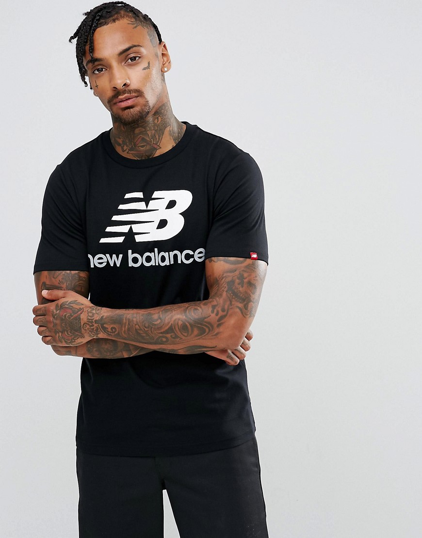 New Balance Stacked Logo T-Shirt In Black MT73587_BK